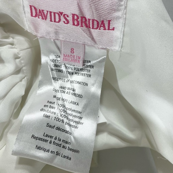 David’s Bridal Girls White & Gold Tulle Dress Size 8 Special Occasion - Picture 10 of 10